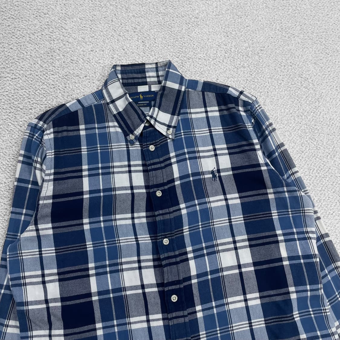 폴로 랄프로렌 우먼스 포니 로고 플란넬 체크 셔츠 상품이미지2