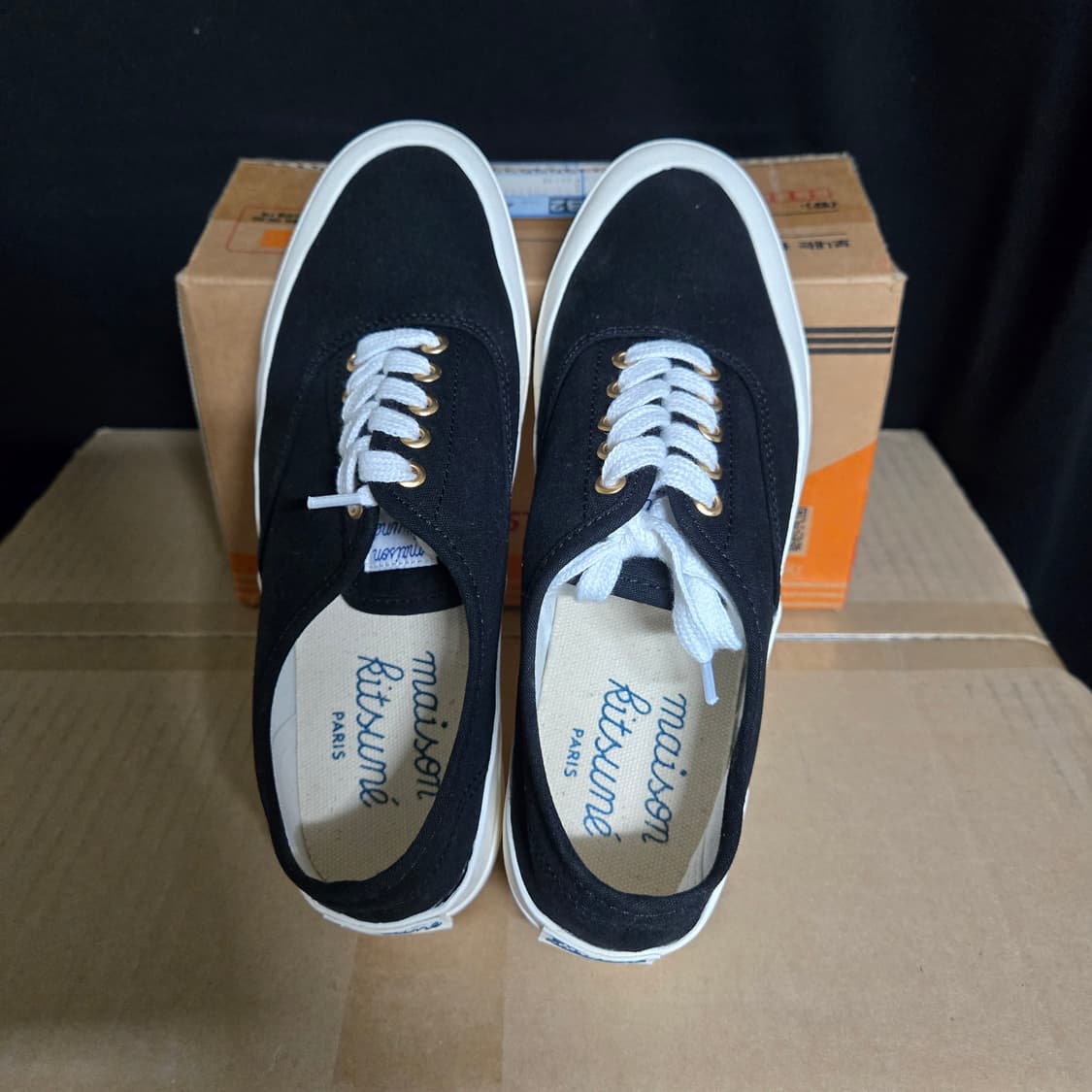 [245~250] 메종키츠네 캔버스 레이스 스니커즈 블랙 상품이미지2