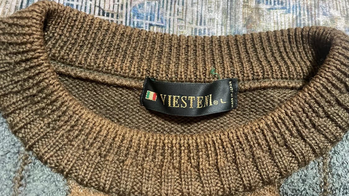 JPN 90s~00s 일본 빈티지 울 알파카 스트라이프 유니크 니트 상품이미지6