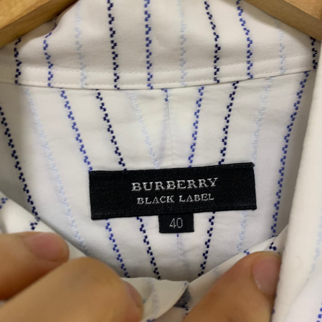 버버리 블랙라벨 스트라이프 긴팔 셔츠 빈티지 남녀공욘 40사이즈 상품이미지4