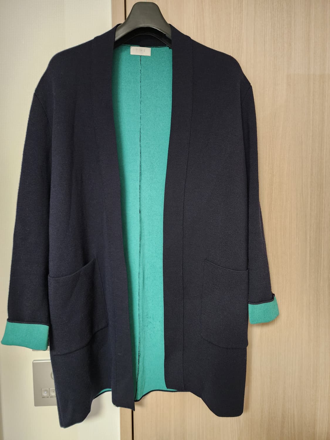(타임)TIME 네이비/그린 가디건 상품이미지1