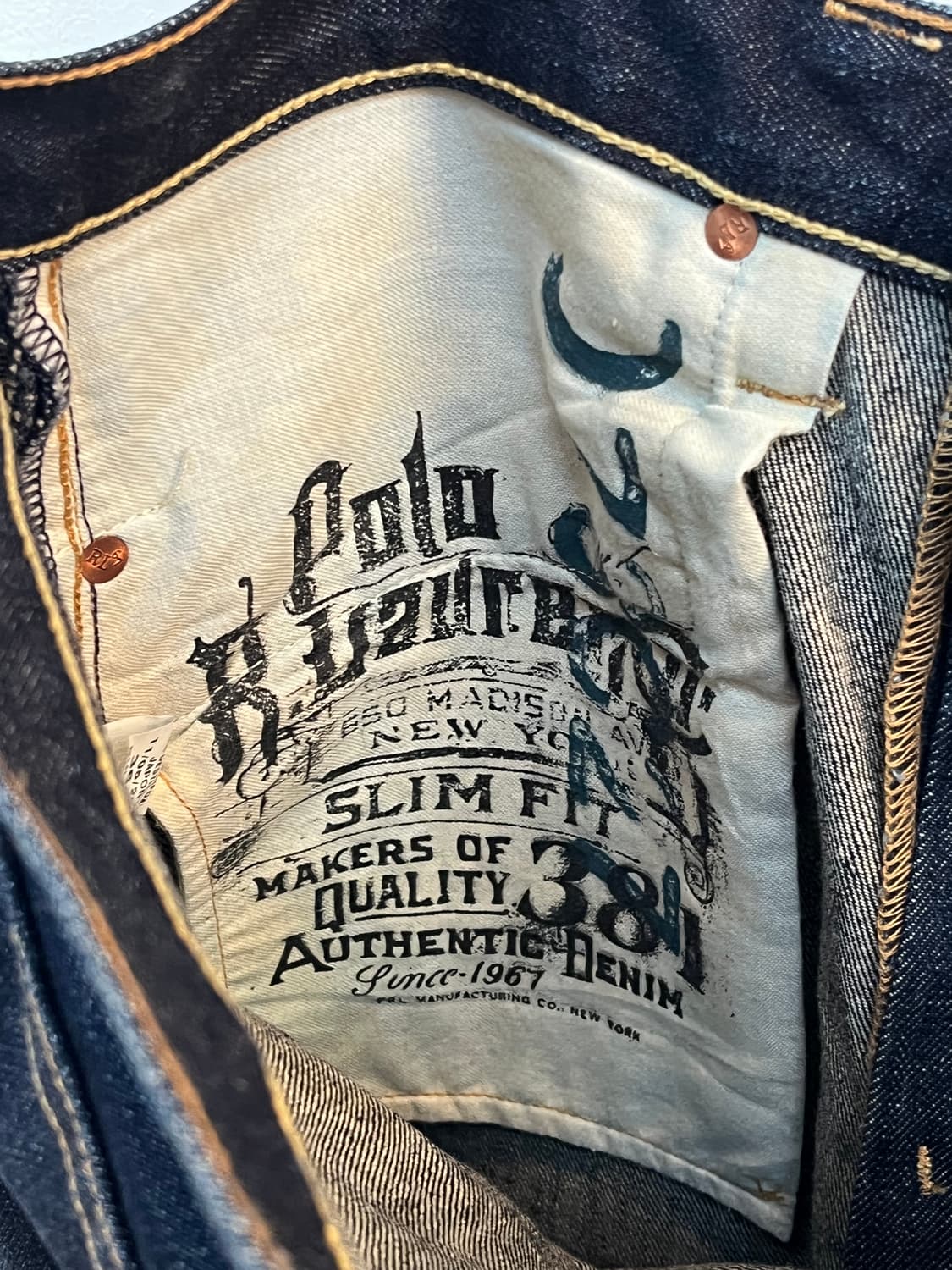 Polo Ralph Lauren 슬림핏 인디고 데님 진 36x32 상품이미지4