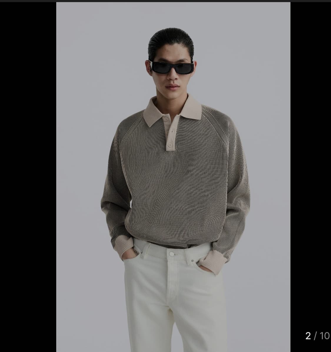 미사용 새옷 자라 텍스처 니트 폴로 상품이미지8