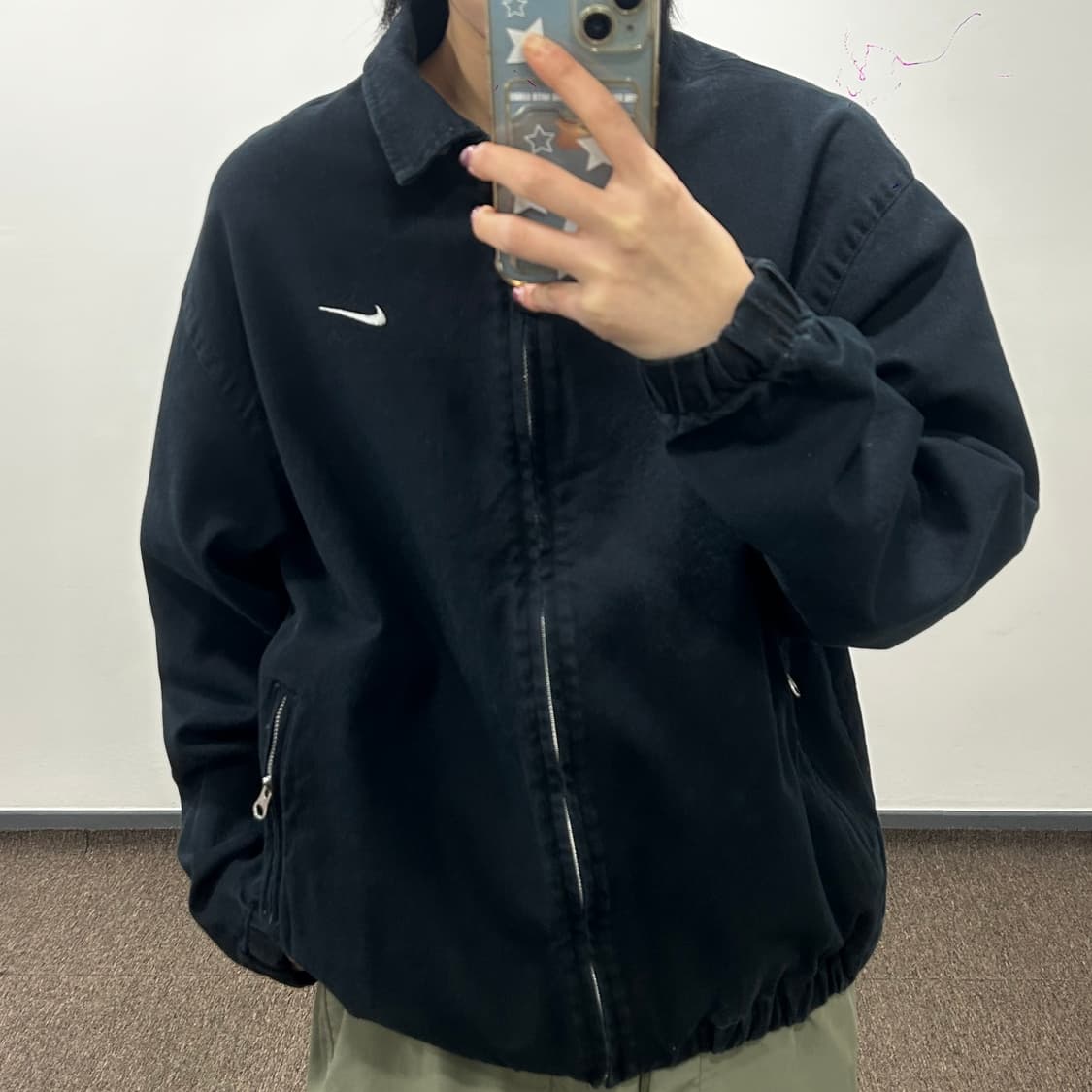 Nike 나이키 스우시 블랙 코튼 블루종 자켓 상품이미지2