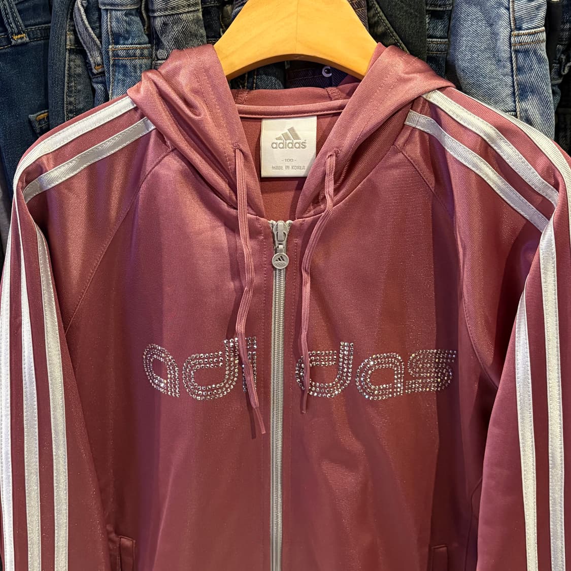 아디다스 유광 핑크 후드 큐빅 져지 상품이미지3
