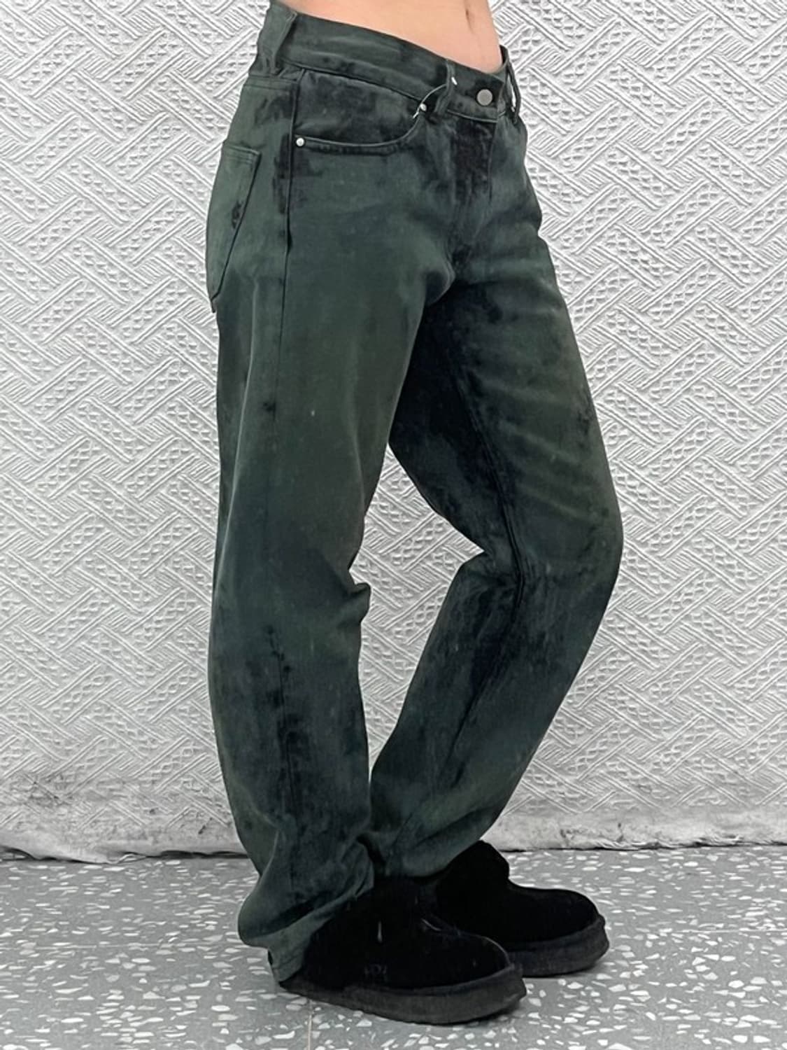 친다운 그런지 아메카지 타이다이 딥그린 데님팬츠 S/M C08465 상품이미지1