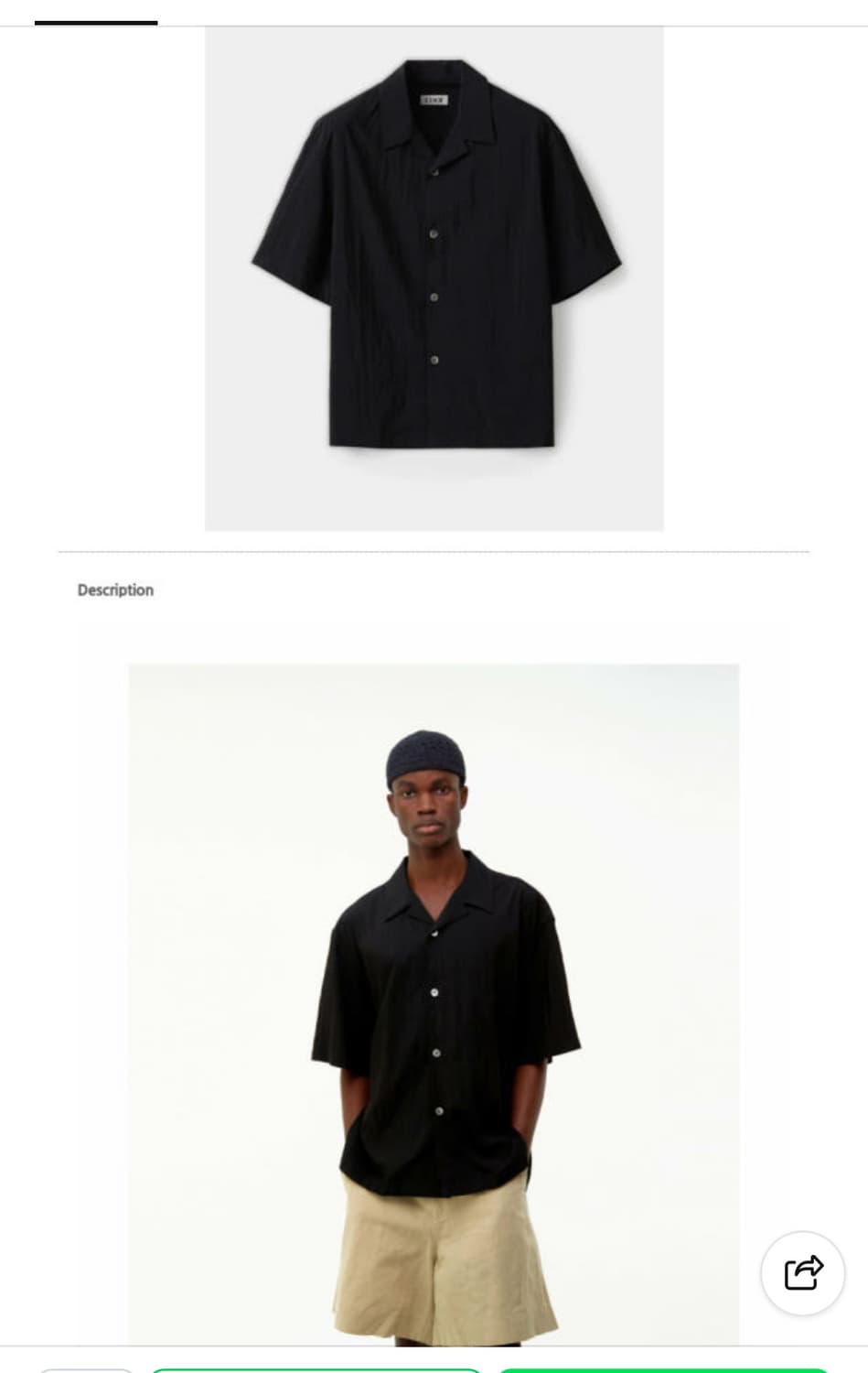 쿠어 내추럴 링클 오픈카라 셔츠 L 상품이미지2