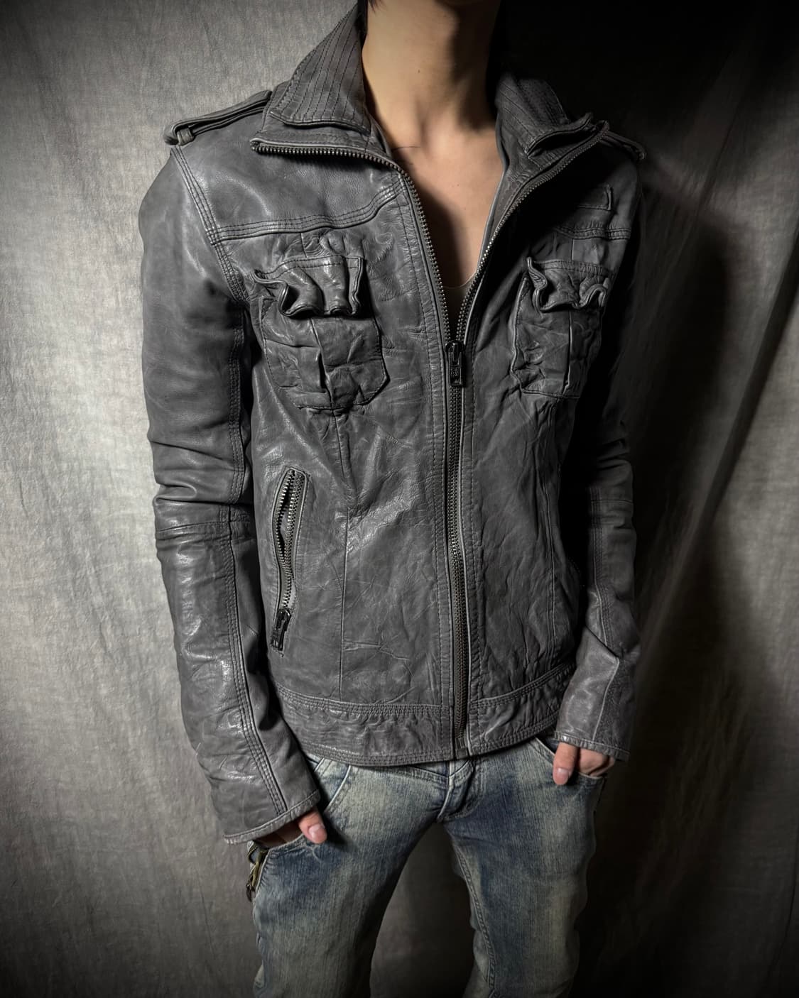 Superdry Vintage Cowhide Leather Jacket  상품이미지1