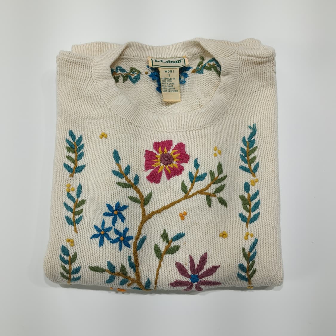 CL149 S 엘엘빈 라미 혼방 플로럴 자수 니트 상품이미지10