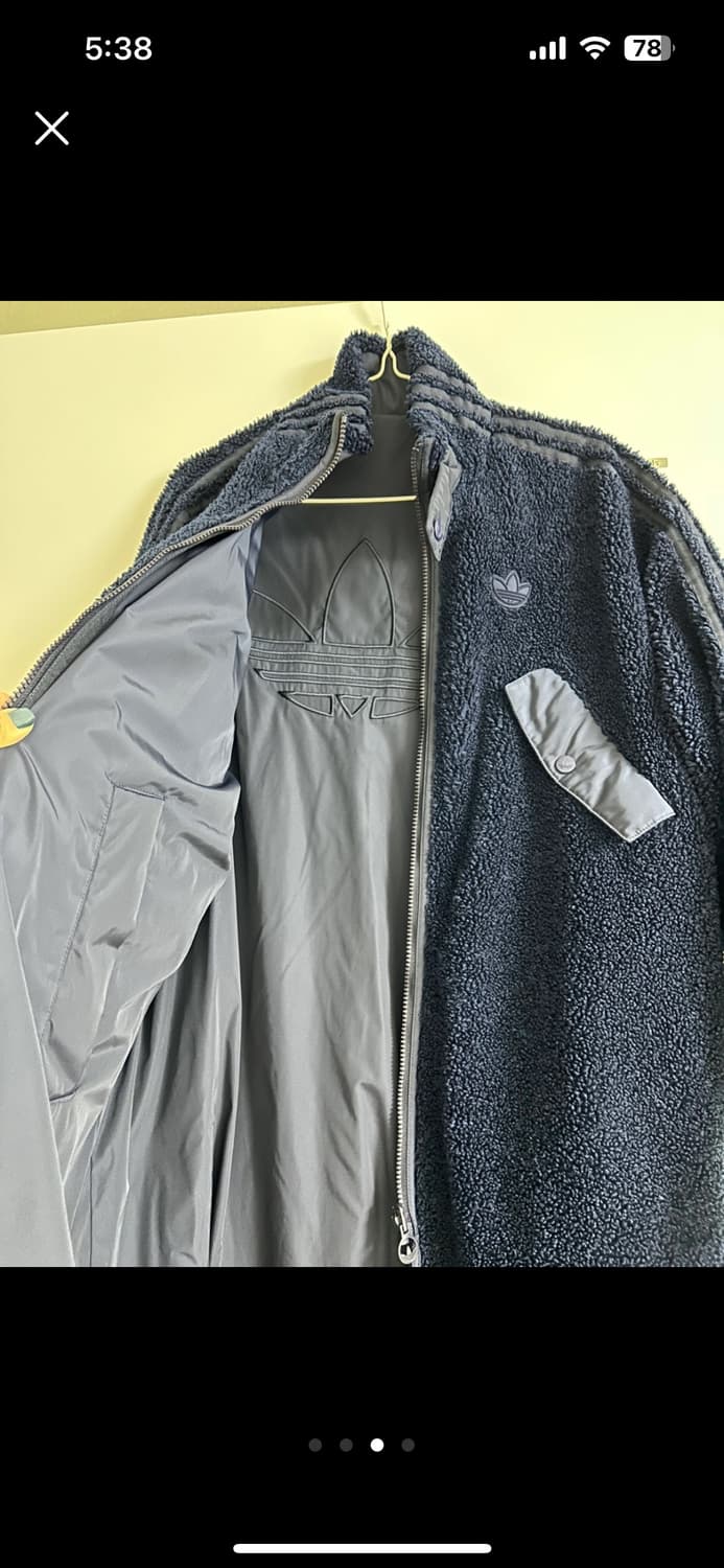 아디다스 양면 쉐르파 롱 s 희귀컬러 네이비 상품이미지3