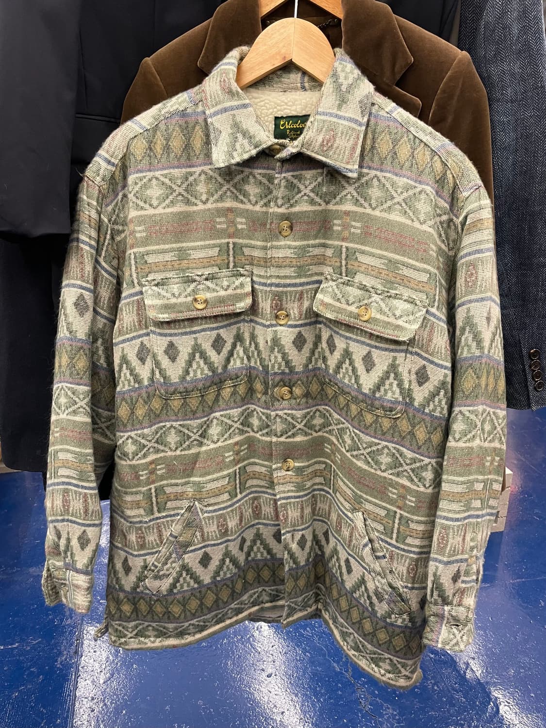 Japanese vtg 나바호 양털 플란넬 셔츠 상품이미지4