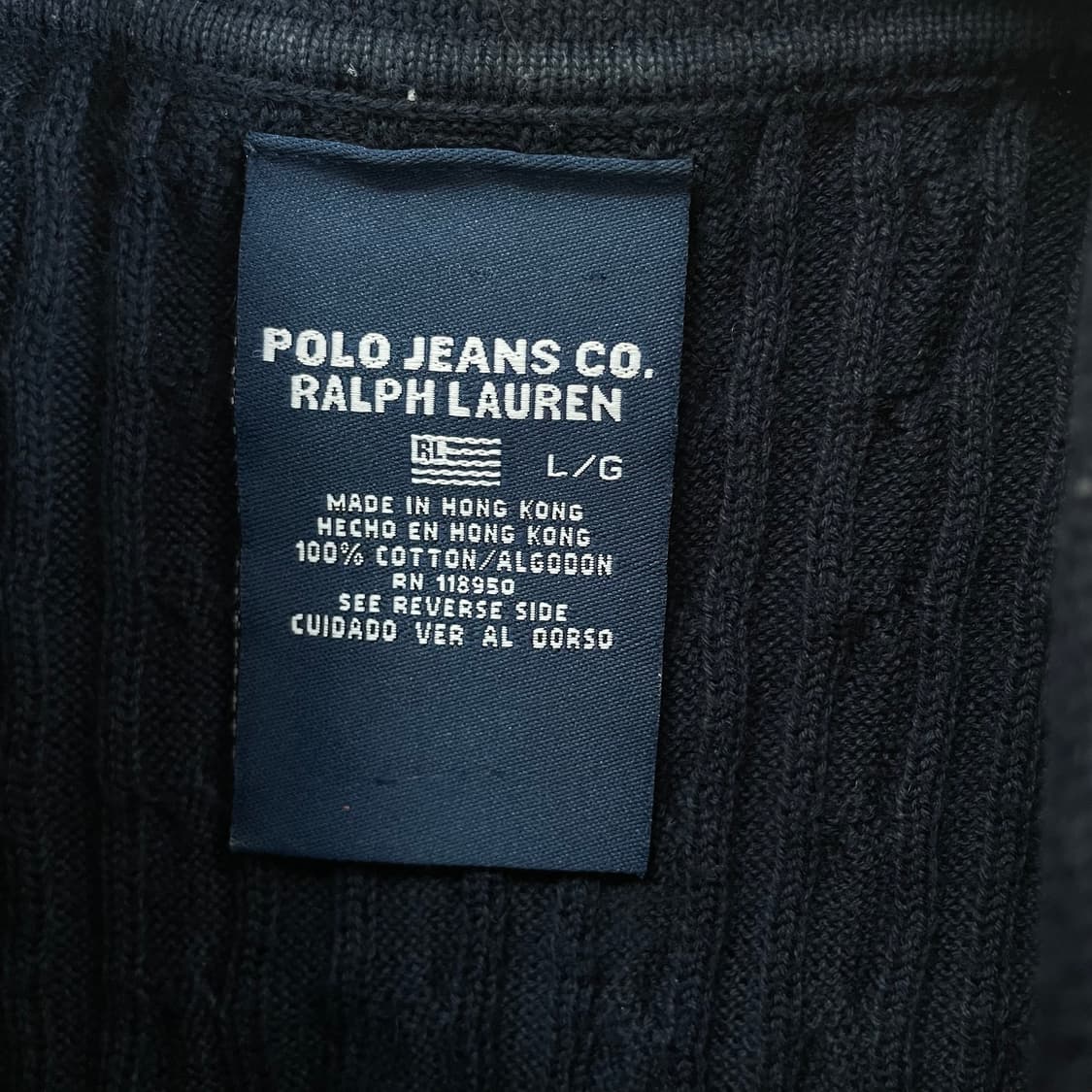 Polo Jeans 폴로 진스라인 우먼스 rl성조기 케이블 하프니트 상품이미지5