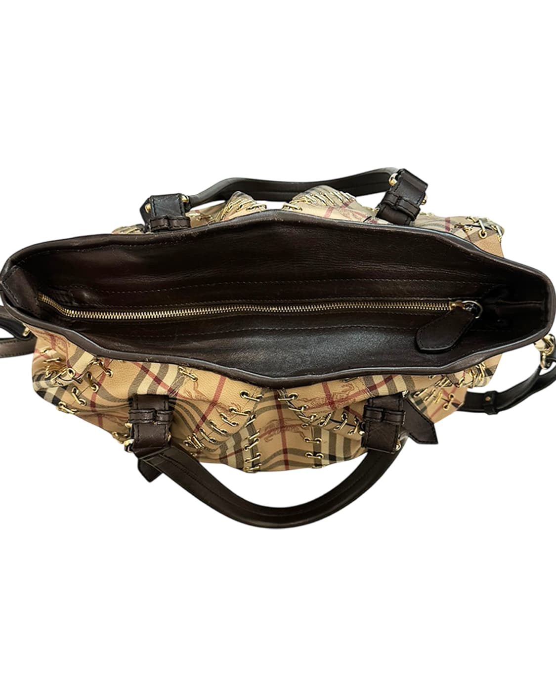 버버리 헤이마켓 체크 메탈 스티치 로리 백 상품이미지6