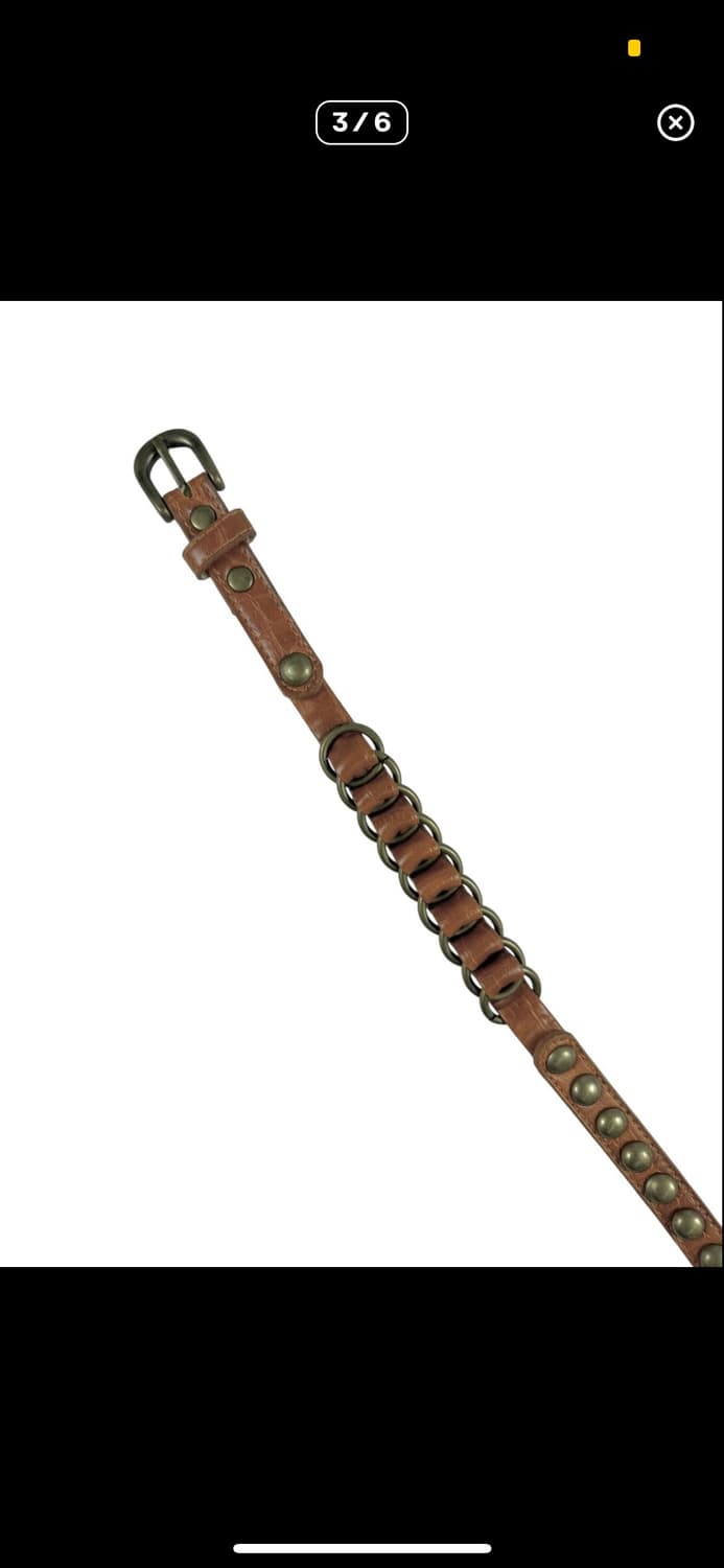 빈티지 스터드 레더 벨트 상품이미지3