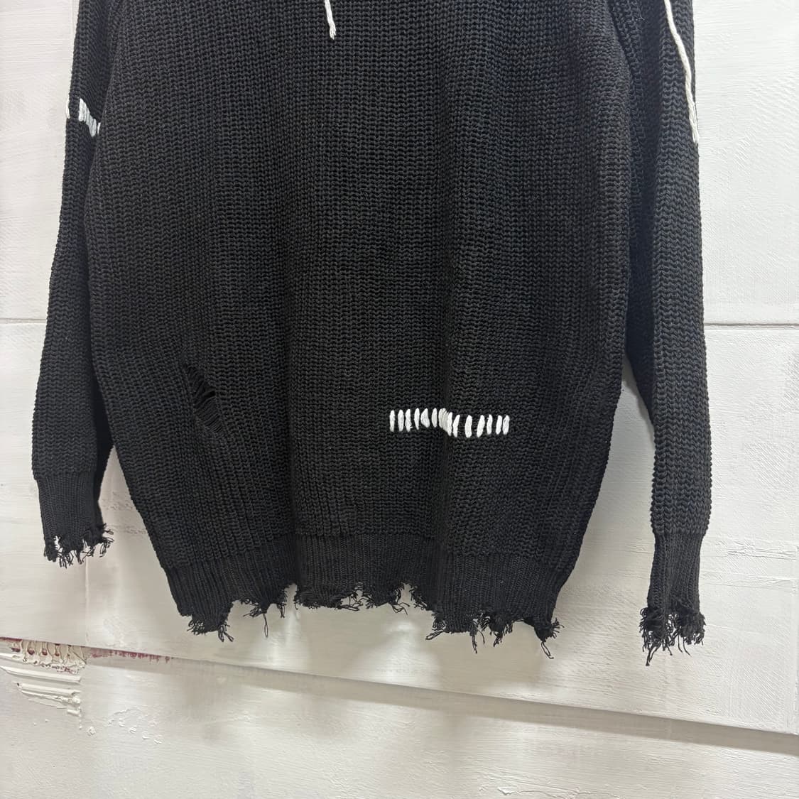 디스커버드 st 일본 그런지 히피 스티치 블랙 니트   상품이미지3