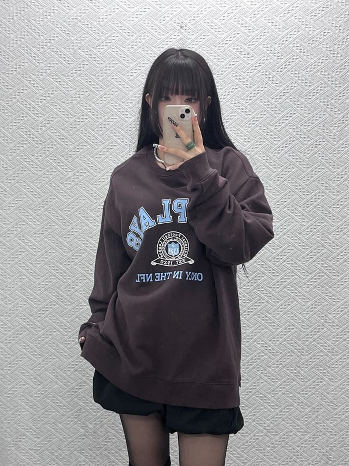 NFL 올드스쿨 키치 프린팅 초코무스 오버핏 맨투맨 XL C10543 상품이미지1