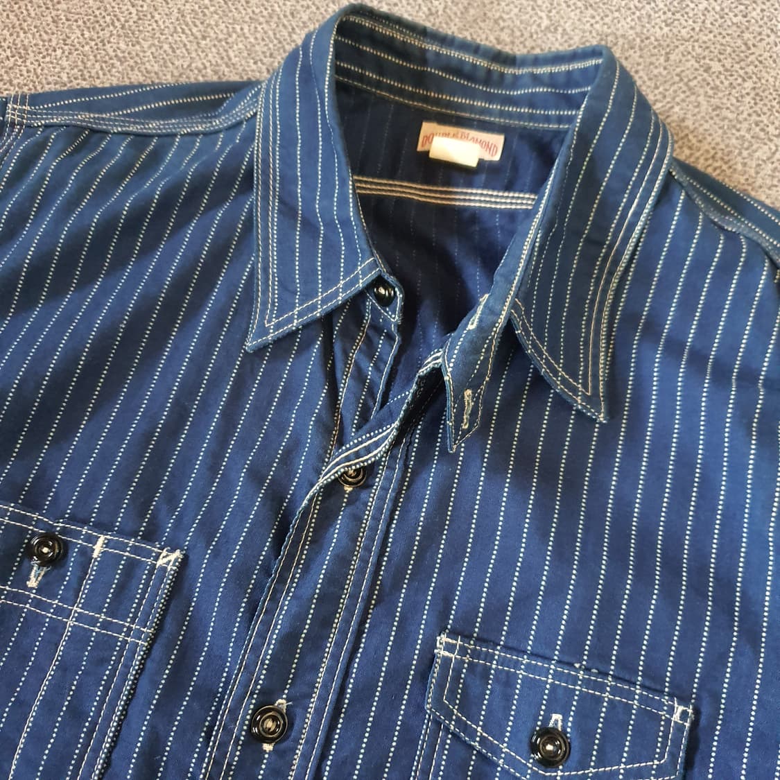 리얼맥코 더블 다이아몬드 와바시 스트라이프 워크 셔츠 상품이미지3