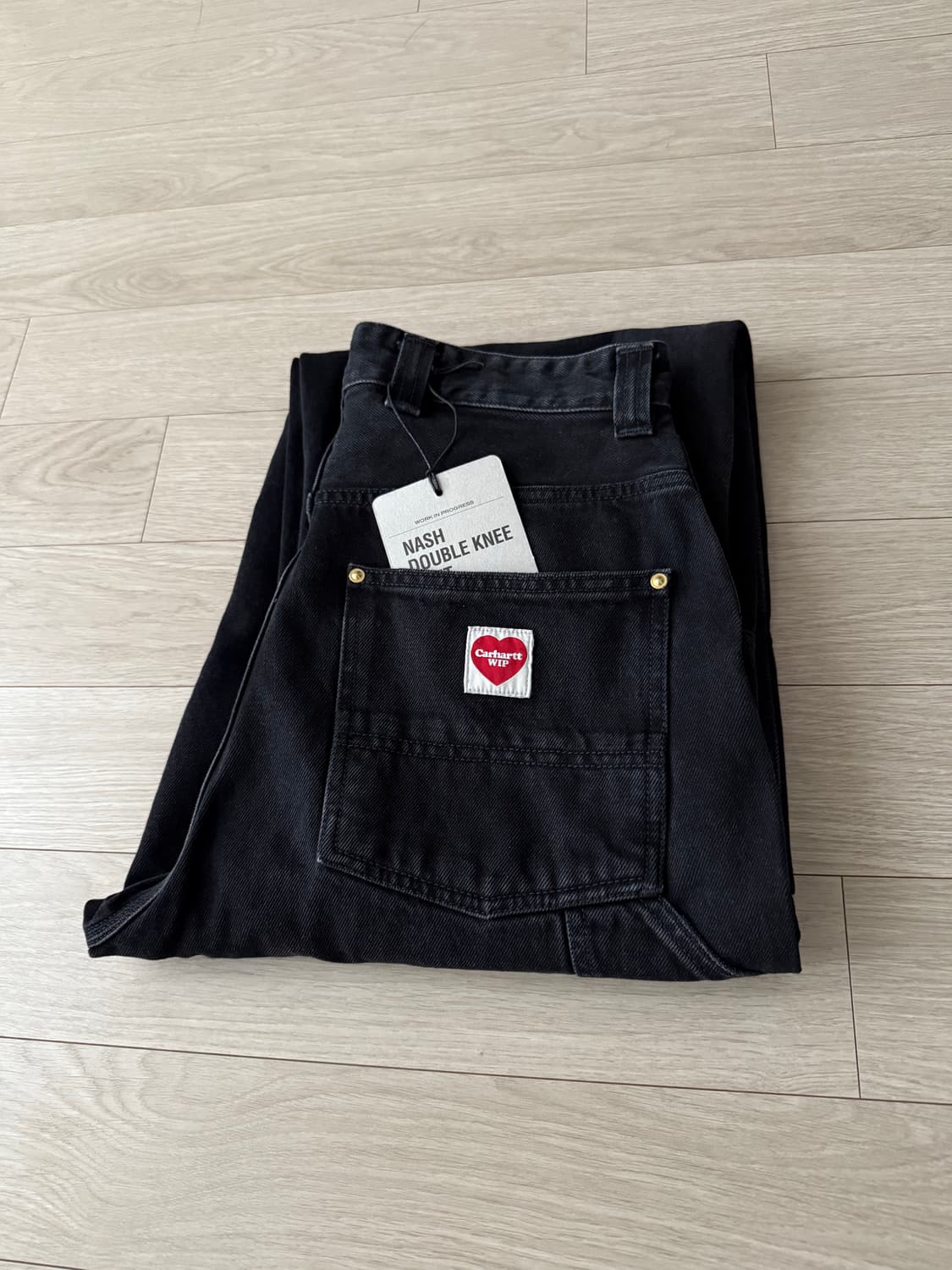 칼하트윕 내쉬 더블 니 팬츠 스미스 블랙 XS 상품이미지5