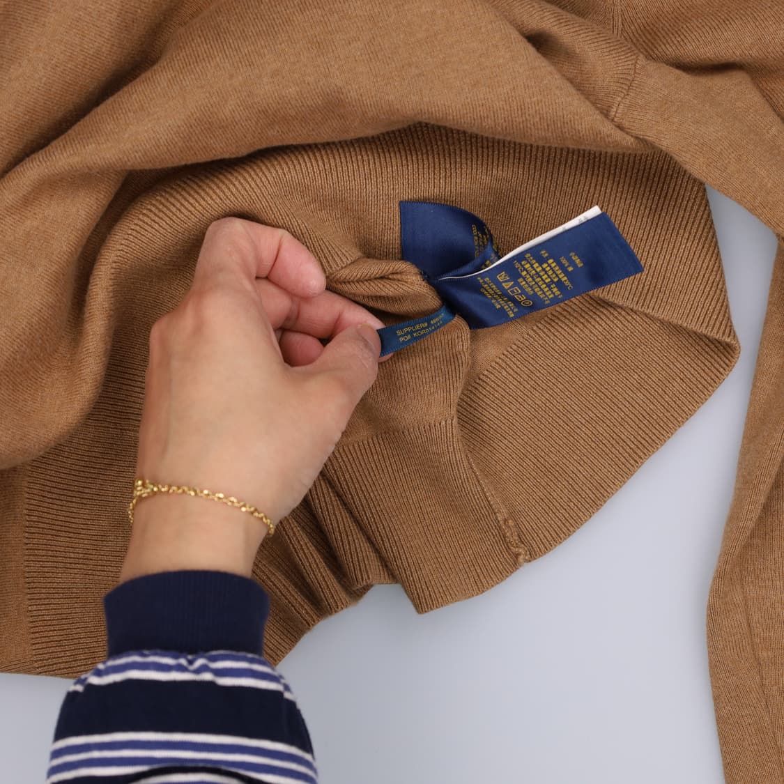 실측확인 폴로 브이넥 긴팔니트 0410H1 상품이미지5