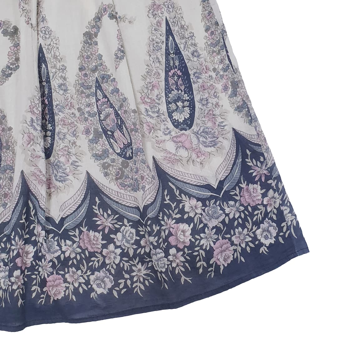 페이즐리 플라워 밴딩 코튼 미디-롱 스커트 상품이미지4