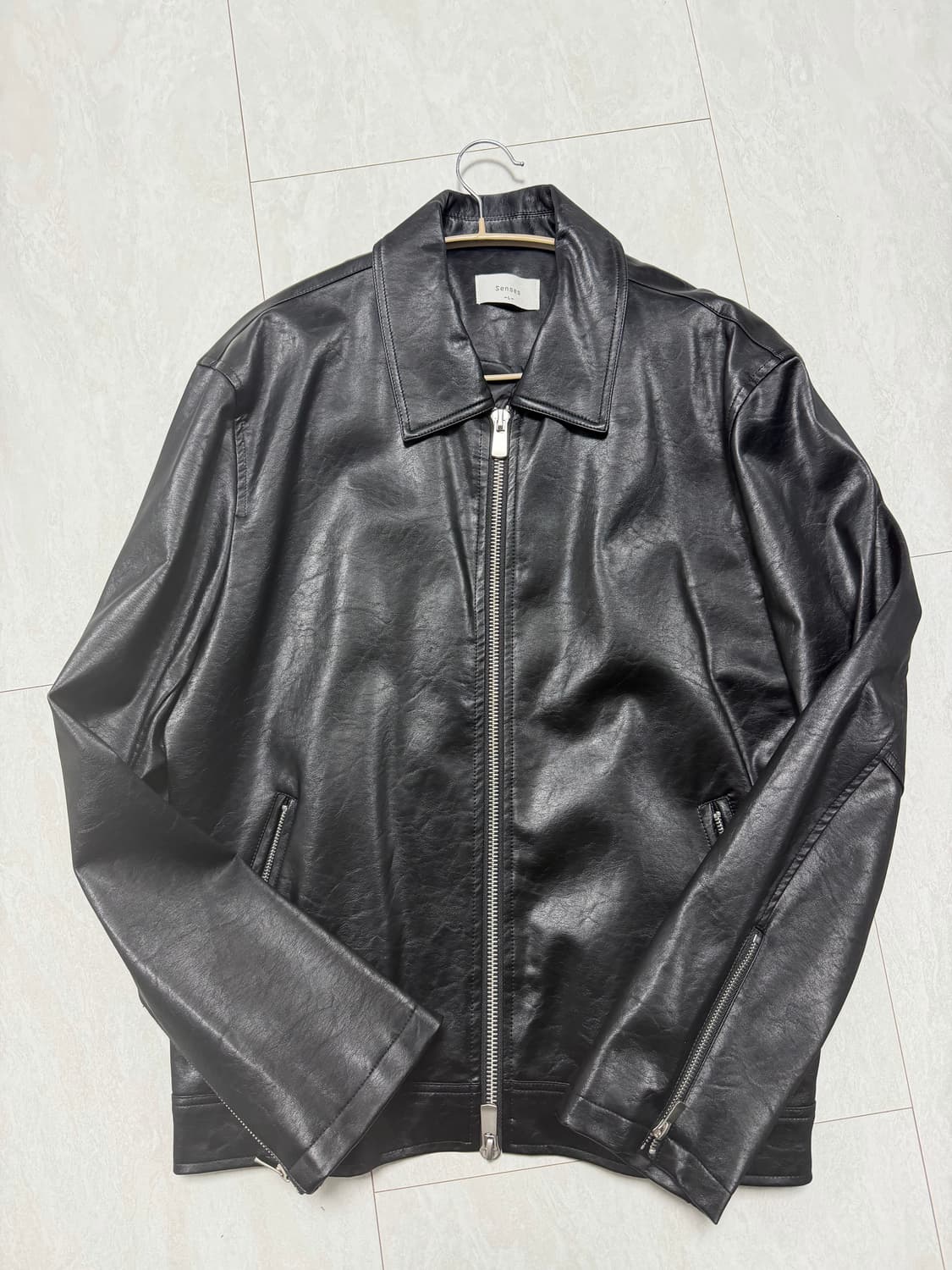 블랙 레더 자켓 L 상품이미지1