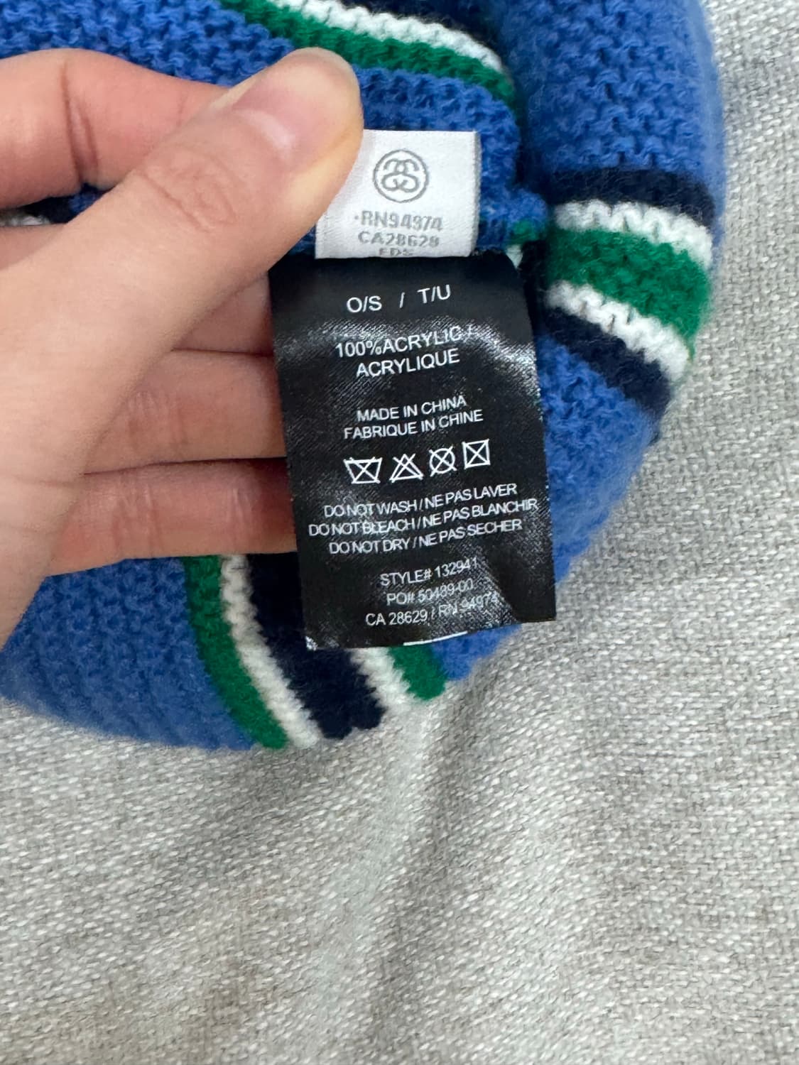 스투시 스트라이프 비니 블루 상품이미지2