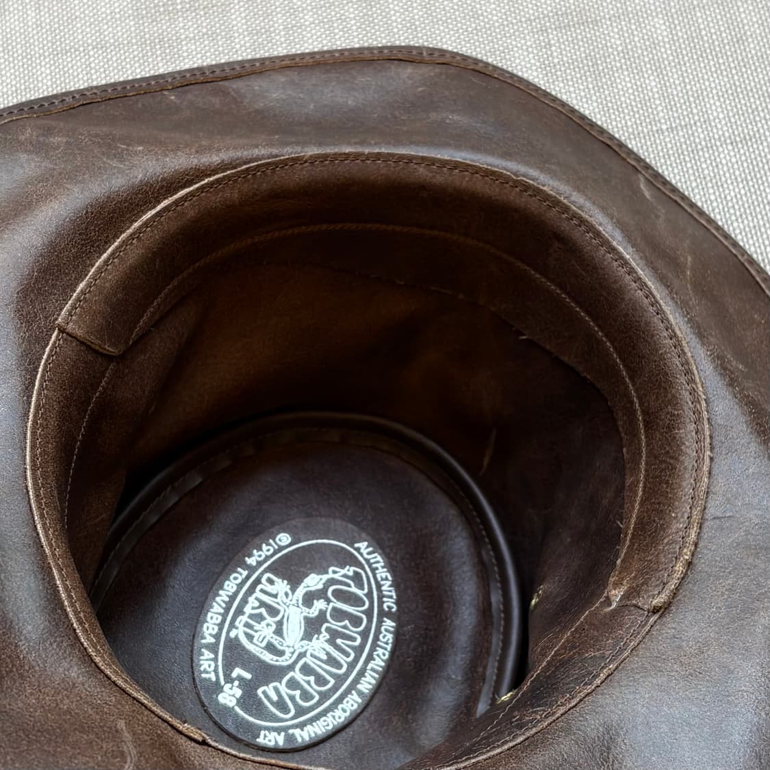 90s 오스트레일리아 TOBWABBA 스웨이드 레더 카우보이 햇 상품이미지9