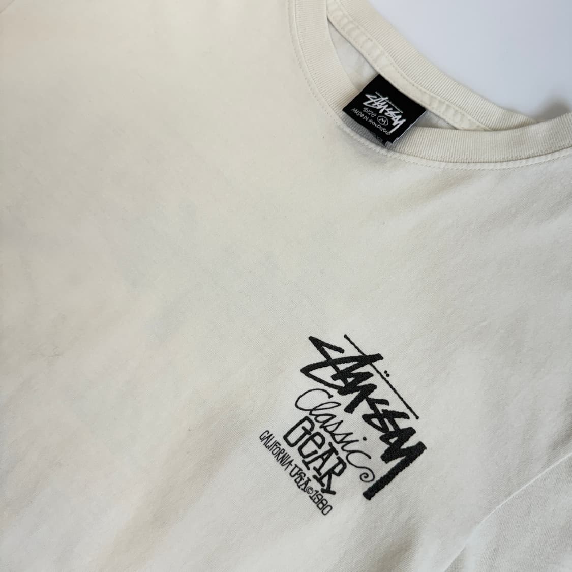 Stussy  스투시 피그먼트 다이드 클래식 기어 화이트 반팔티셔츠  P 상품이미지5