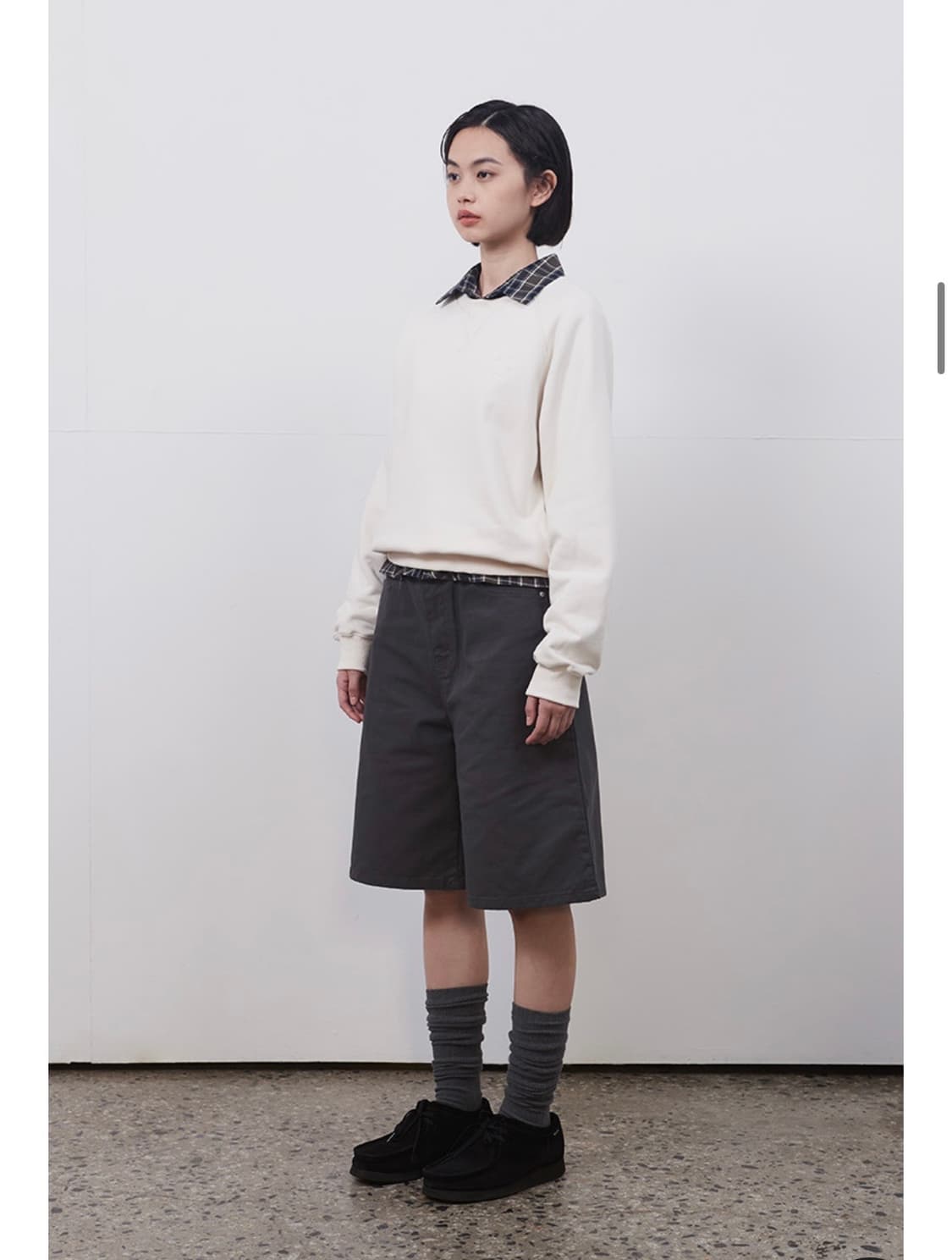 오헤시오 BERMUDA COTTON PANTS, CHARCOAL 버뮤다 상품이미지2
