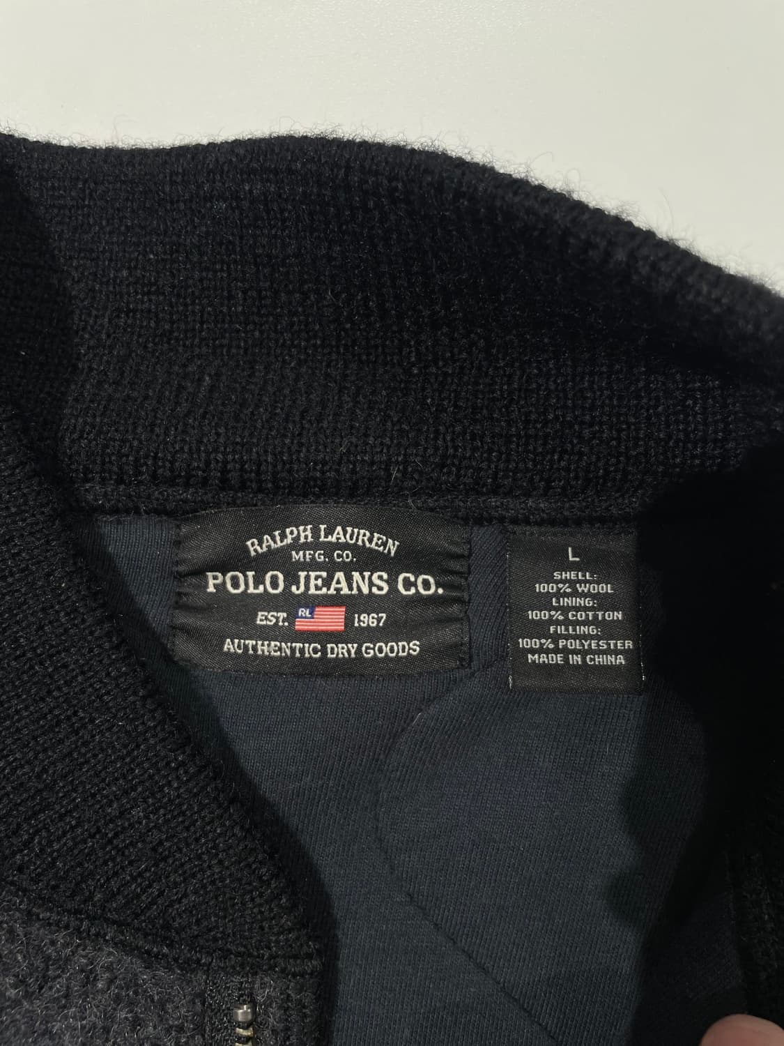 폴로 진스 차콜 퀼팅 울 집업 자켓 상품이미지7