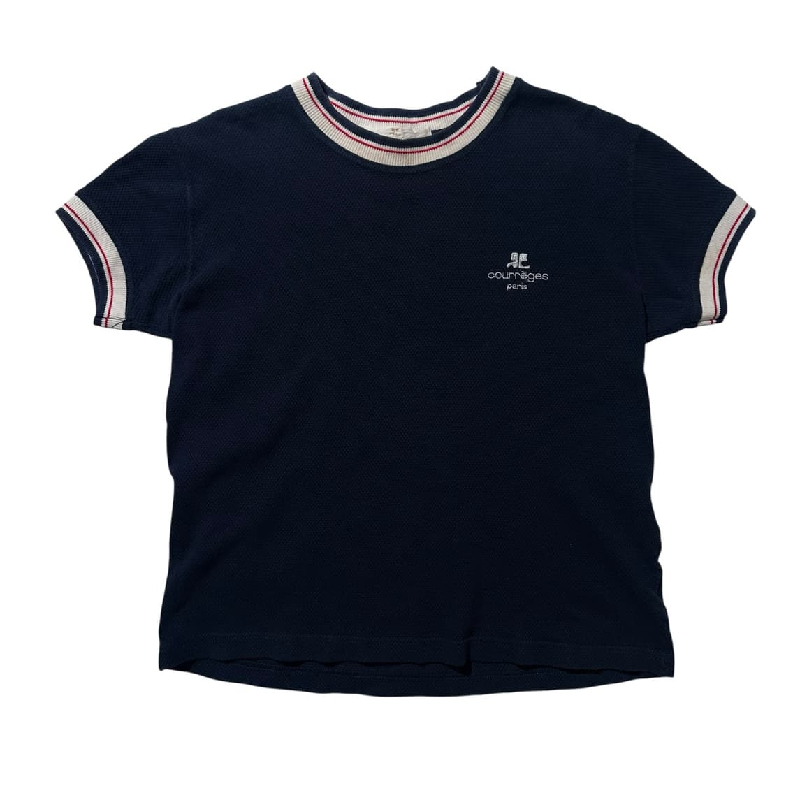 꾸레쥬 체스트로고 반팔 티셔츠 상품이미지1