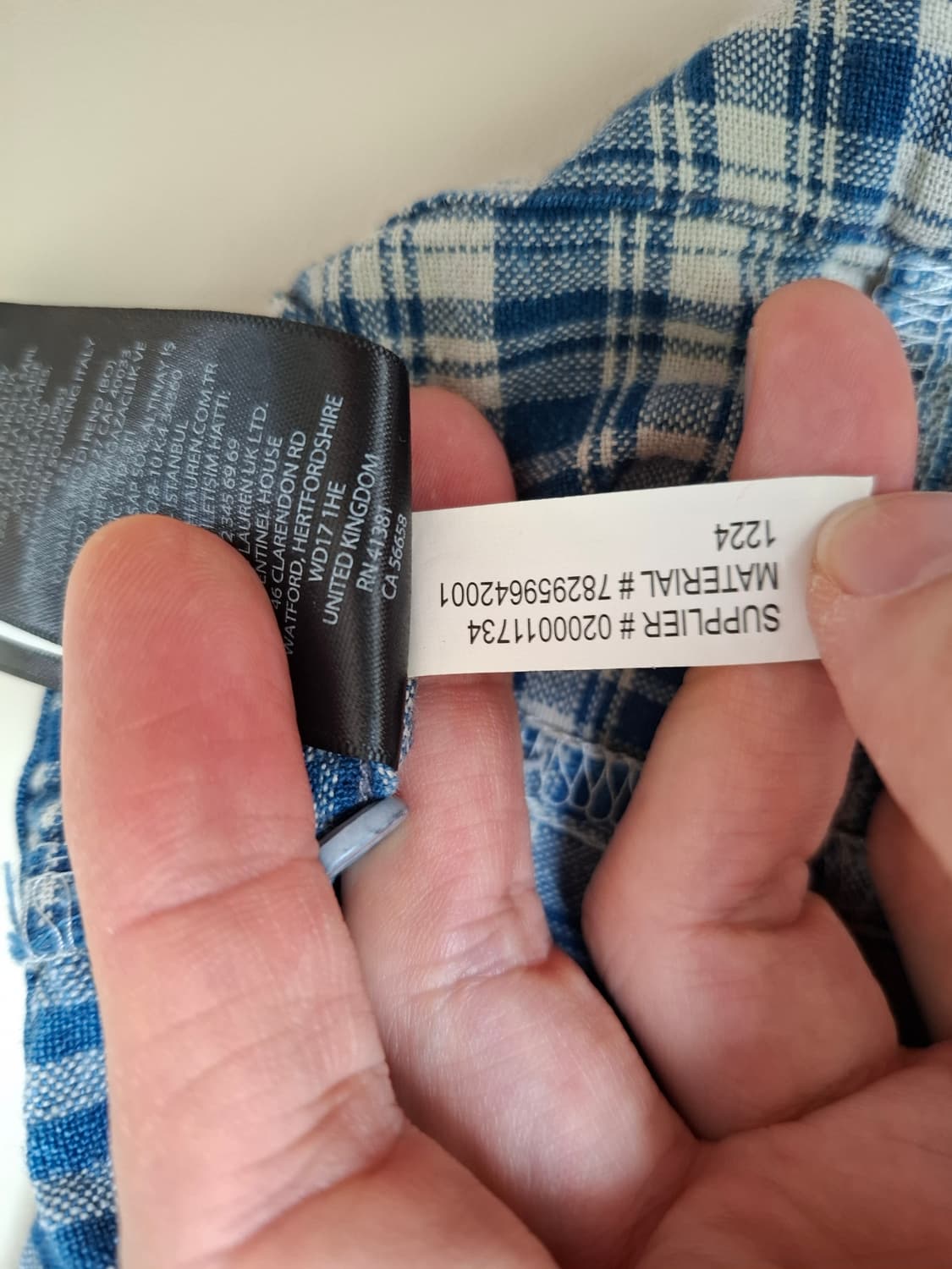 L 사이즈 RRL 인디고 블루 패치워크 반팔 셔츠입니다. 독특한 패치워크 상품이미지7