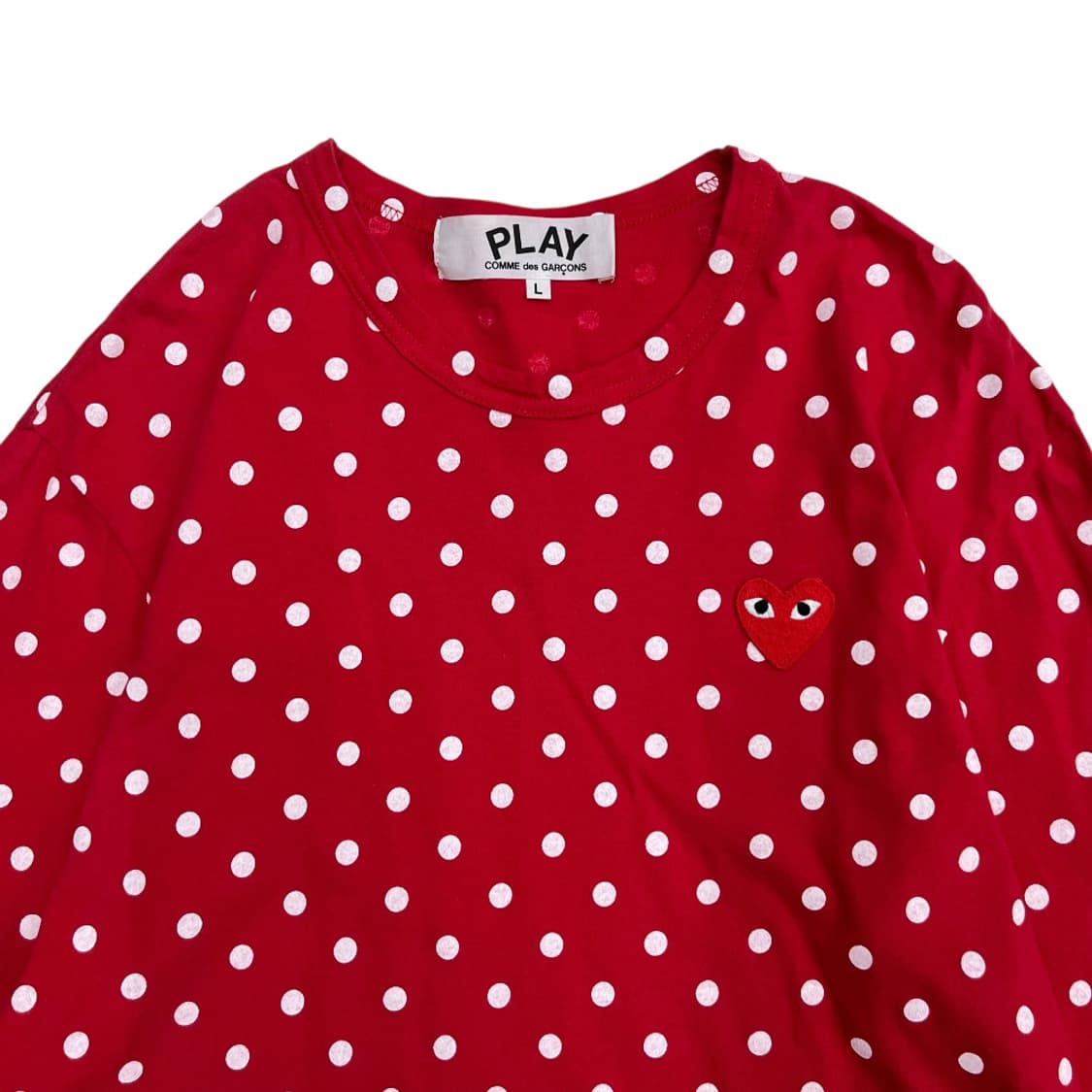 꼼데가르송 하트와펜 레드 도트 롱슬리브 L 상품이미지4