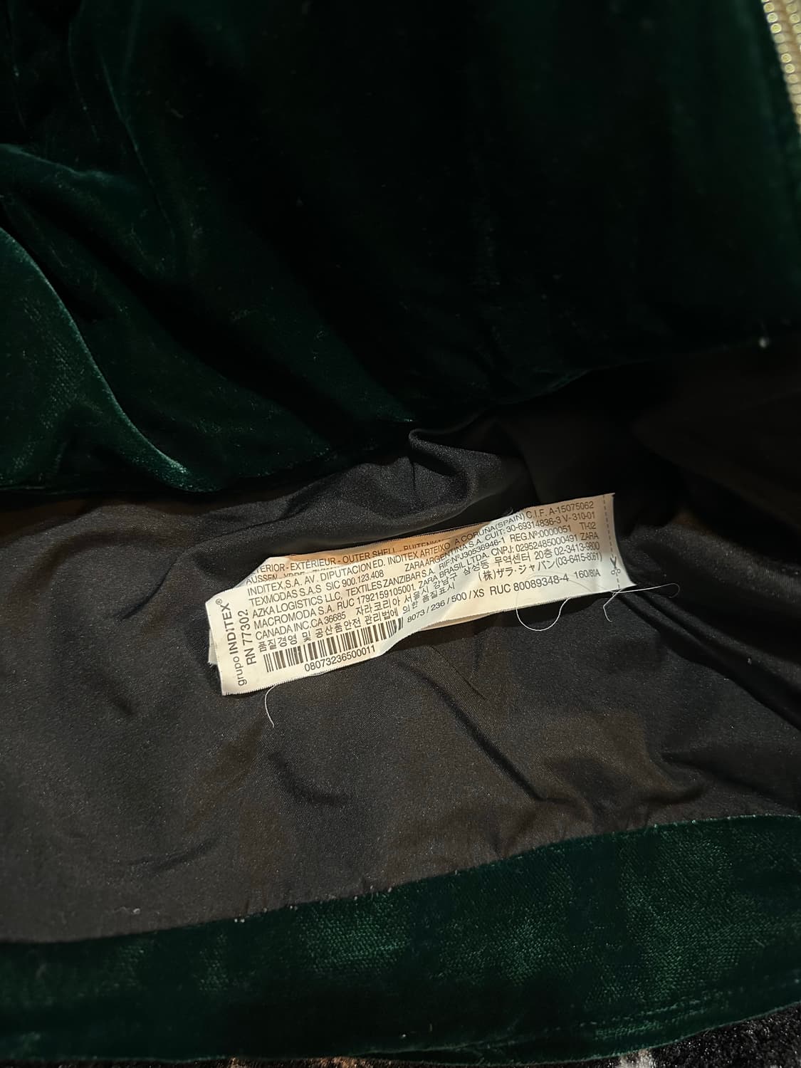 자라 벨벳 점퍼 그린 상품이미지3