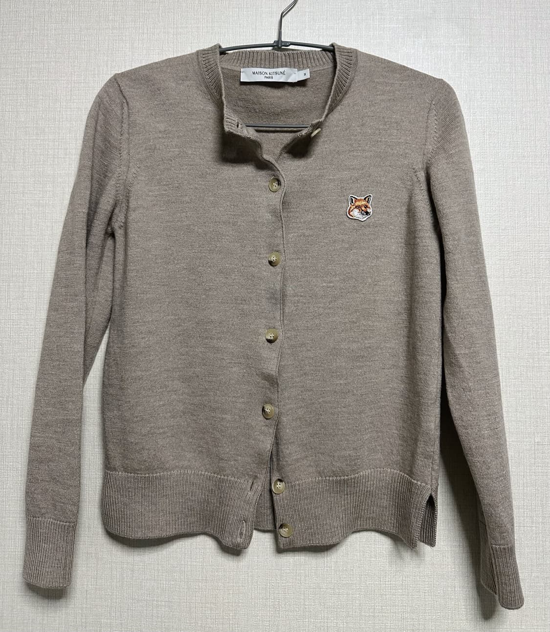 메종키츠네 폭스헤드 가디건 베이지 M 상품이미지2