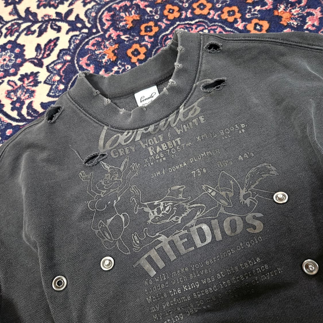 로레일즈 워시드 y2k 프린팅 크롭 스웻셔츠 Free 상품이미지7