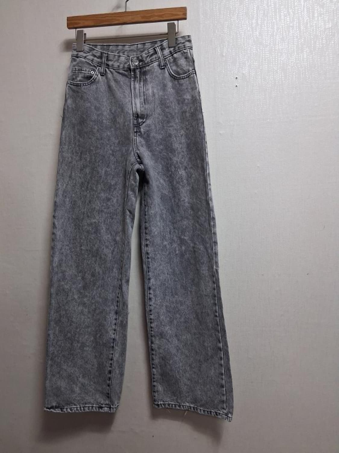 일본빈티지 Bershka 그레이 애시워싱 와이드팬츠 여성 26  상품이미지1