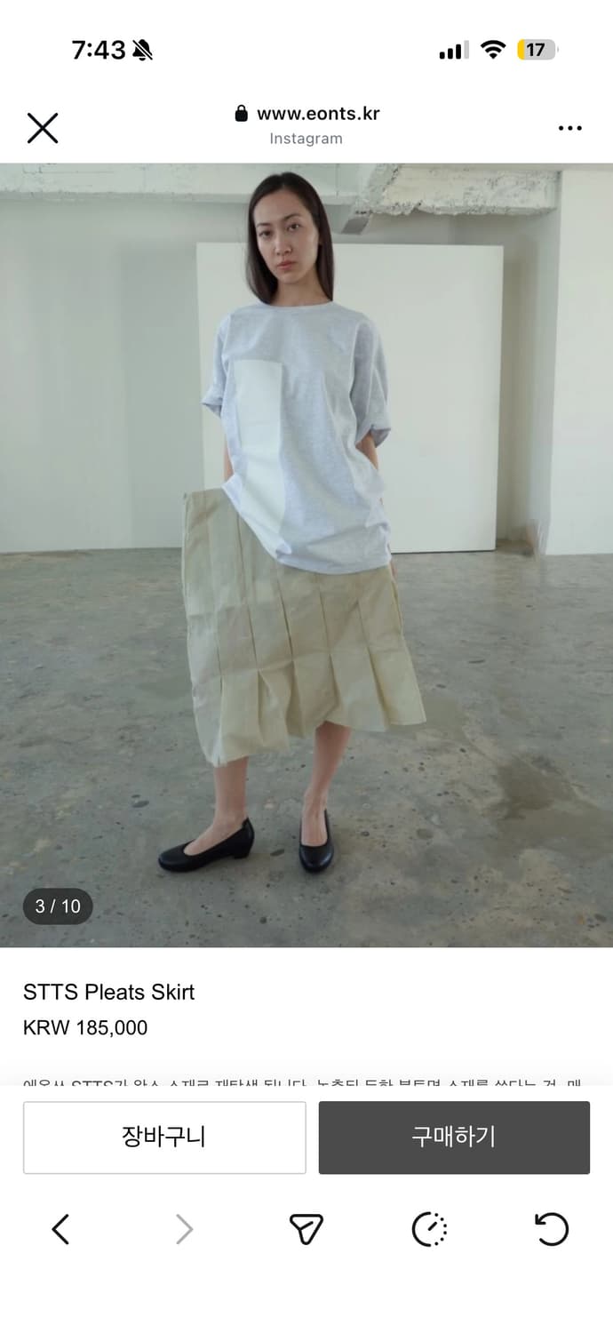 애옹쓰 eonts STTS Pleats Skirt 상품이미지2