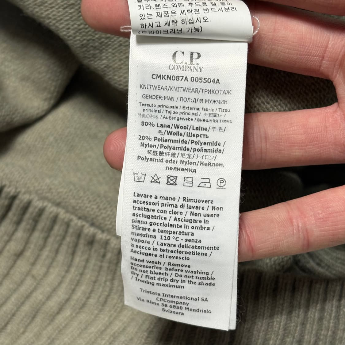 C.P. Company 정품 화이트 멜란지 울 크루넥 니트 상품이미지5