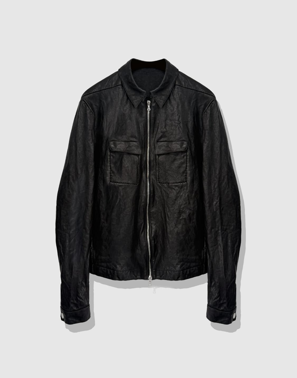 50 52 san263-1 싱글 집 레더 자켓 블랙 미시착 새제품 판매 상품이미지1