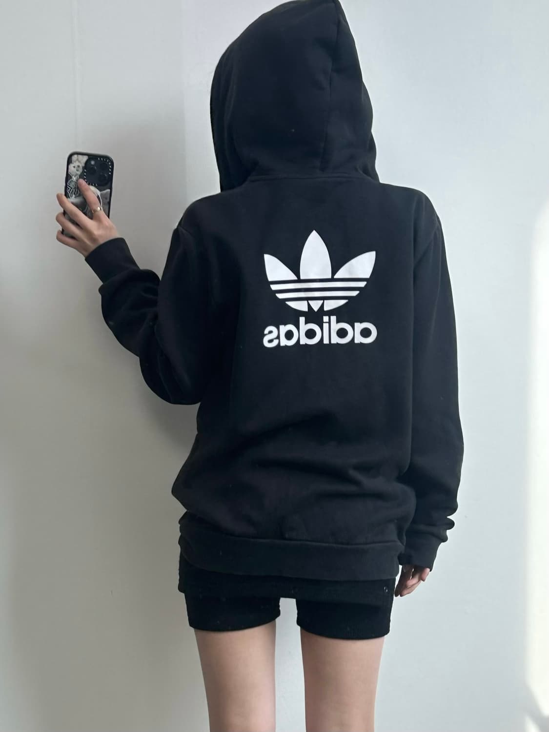 아디다스 백로고 블랙 후드집업 상품이미지2