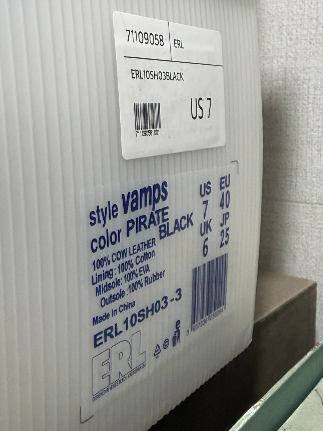 ERL vamp skate shoe Pirate black 250 상품이미지4