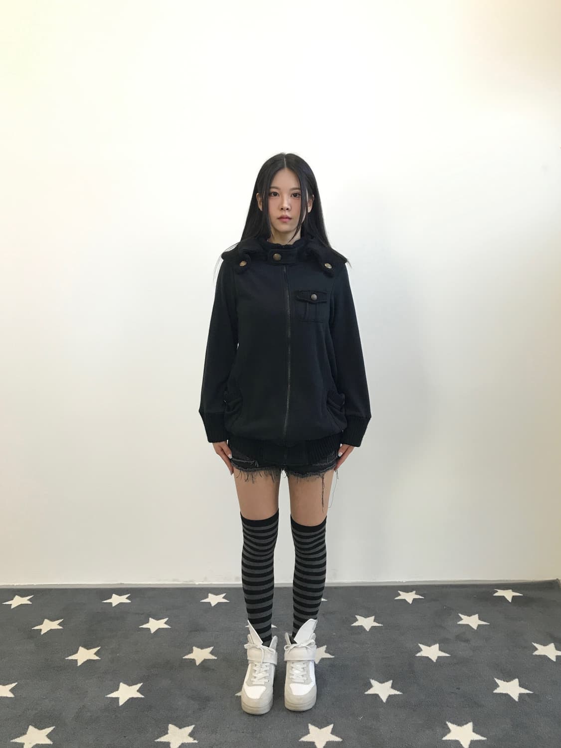 BEGUM Y2k Knit Collar Zip-Up Jacket 상품이미지1