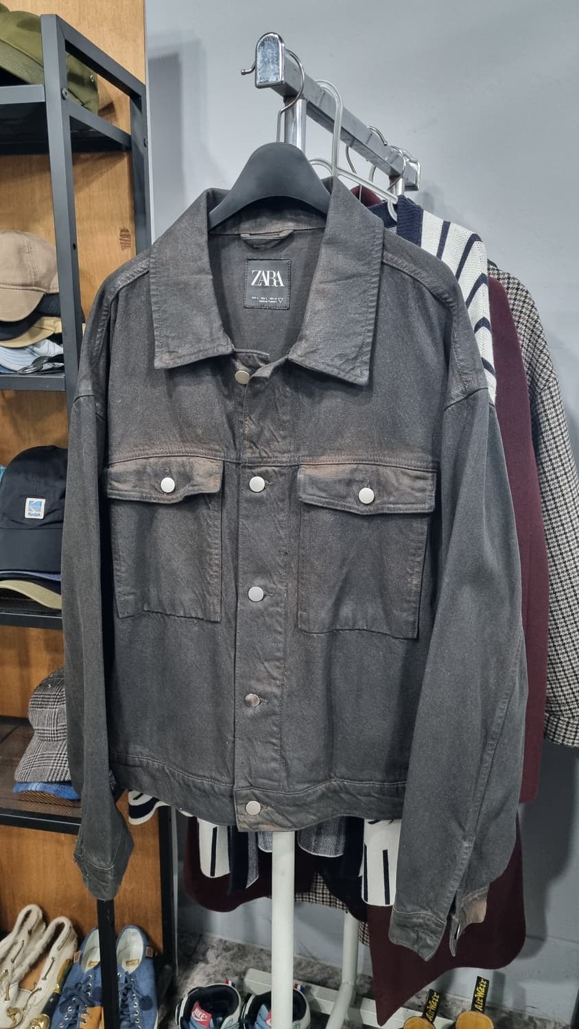 ZARA 자라맨 다크브라운 코팅워싱 자켓 100~105 상태매우좋음 상품이미지1