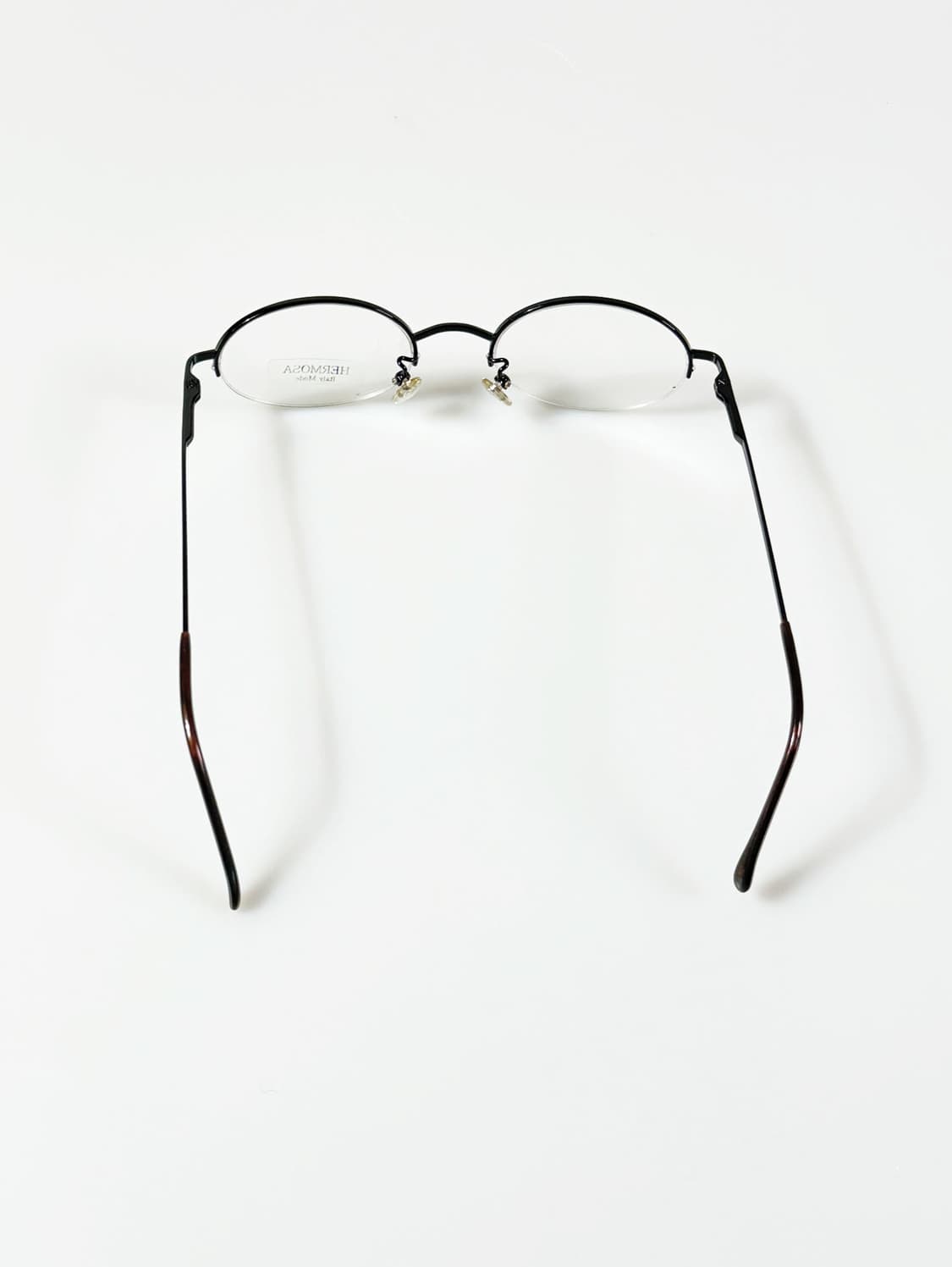 HERMOSA 블랙 반무테 라운드 메탈 빈티지 안경 상품이미지5