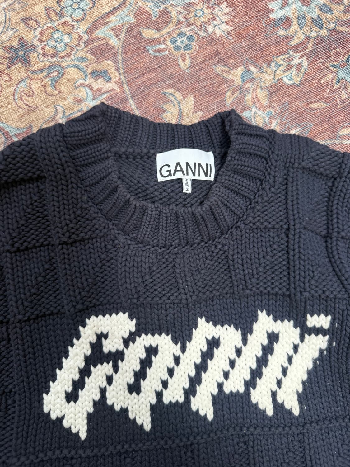 GANNI 가니 니트 조끼 네이비컬러 상품이미지3