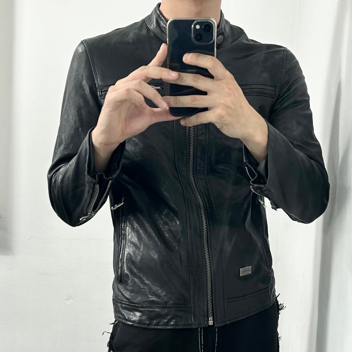 디젤 양가죽 쿼드지퍼 바이커 자켓 상품이미지2