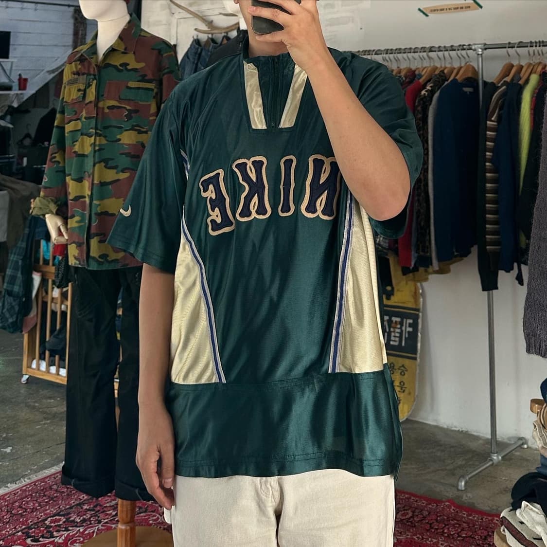 (착용컷) 90‘s 나이키 올드스쿨 반팔 져지 (M) 상품이미지3