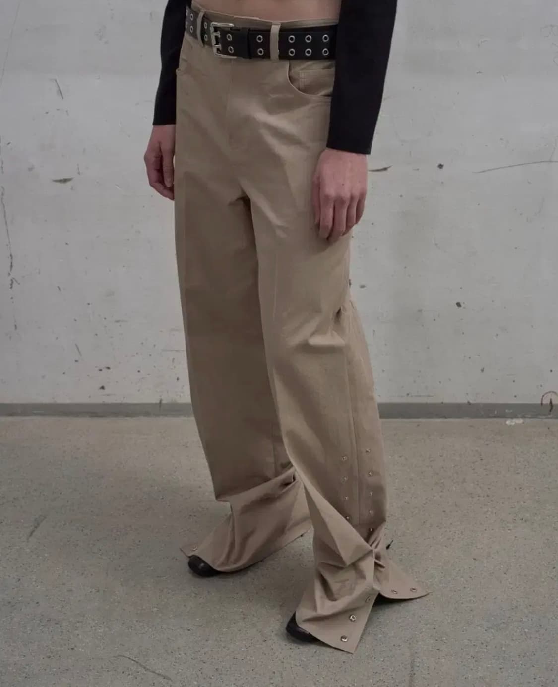 Lcdc SIDE SNAP WIDE TROUSERS 베이지 상품이미지1