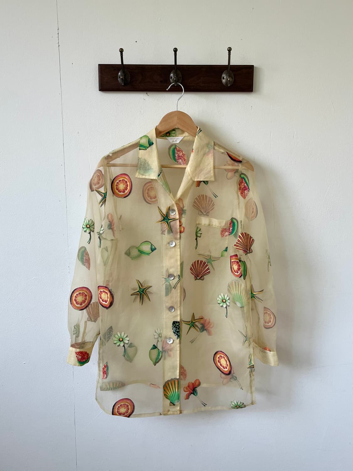 J.M. 아트 프린팅 시스루 셔츠 상품이미지1